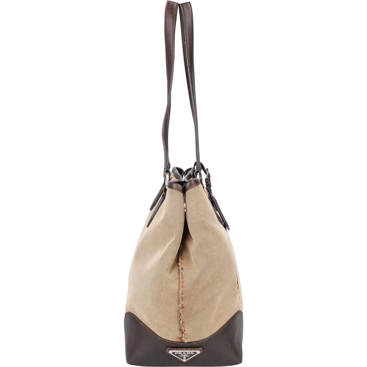 Prada Prada Jacquard Triangle Shoulder Bag Bruin