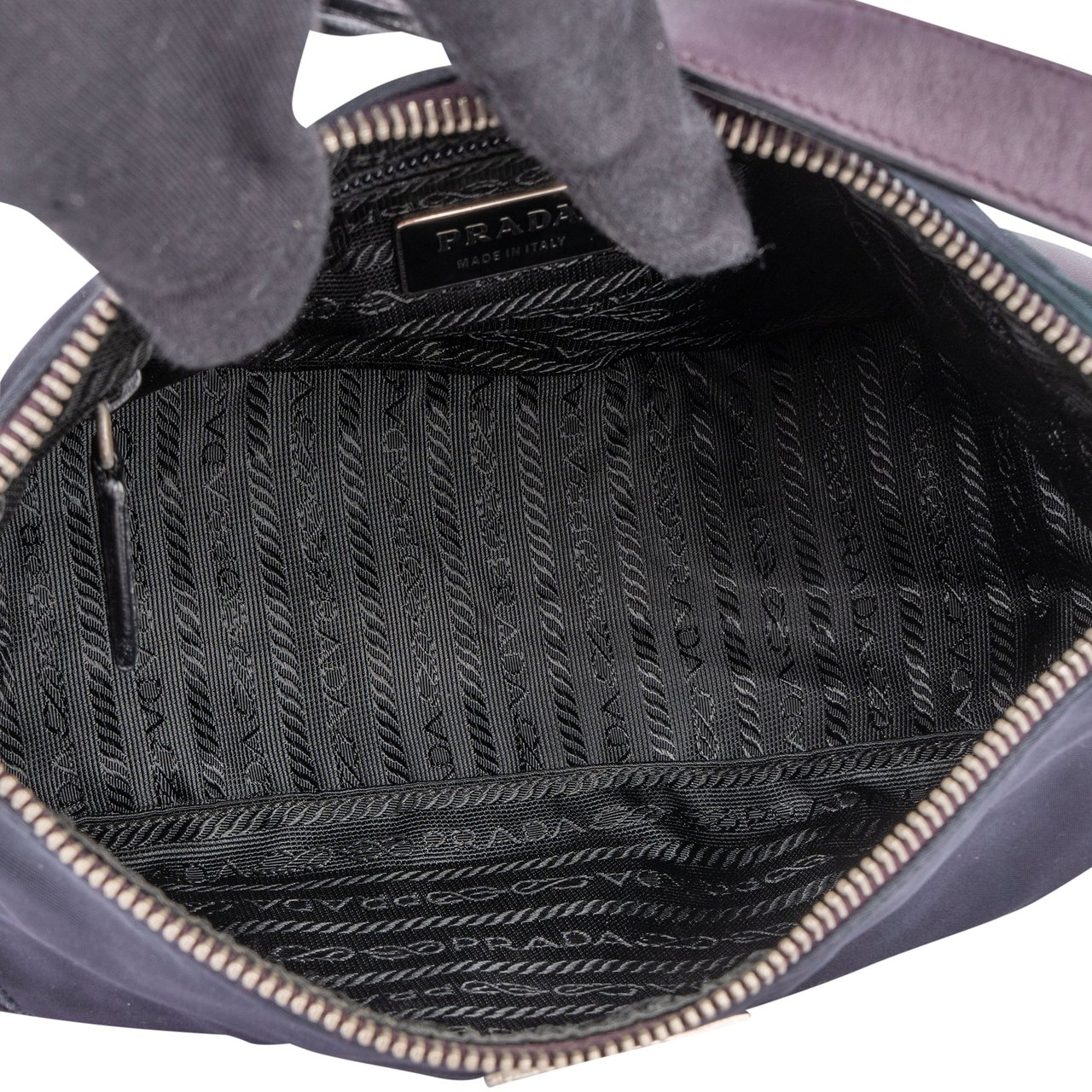 Prada Prada Purple Nylon Triangel Shoulder Bag Paars