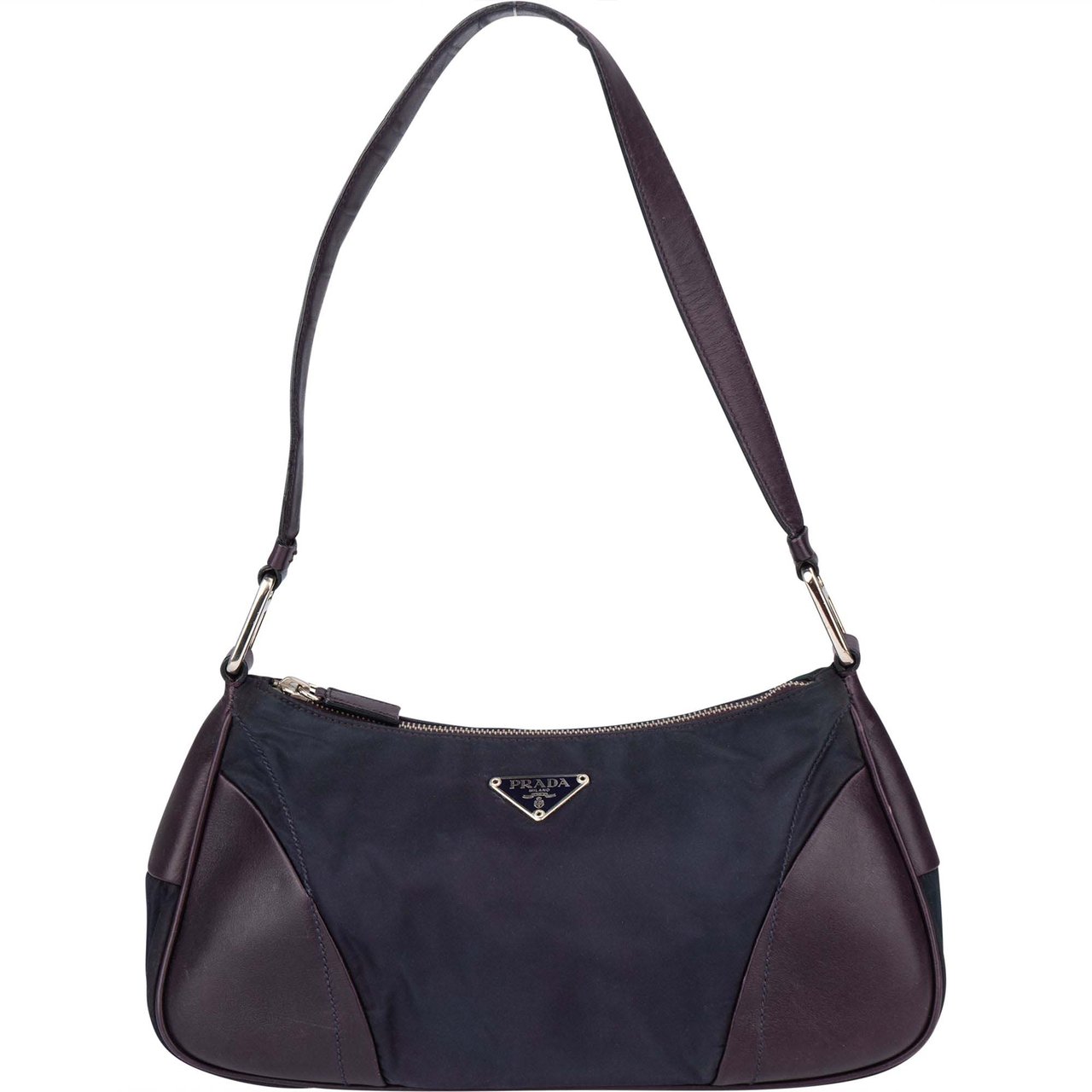 Prada Prada Purple Nylon Triangel Shoulder Bag Paars