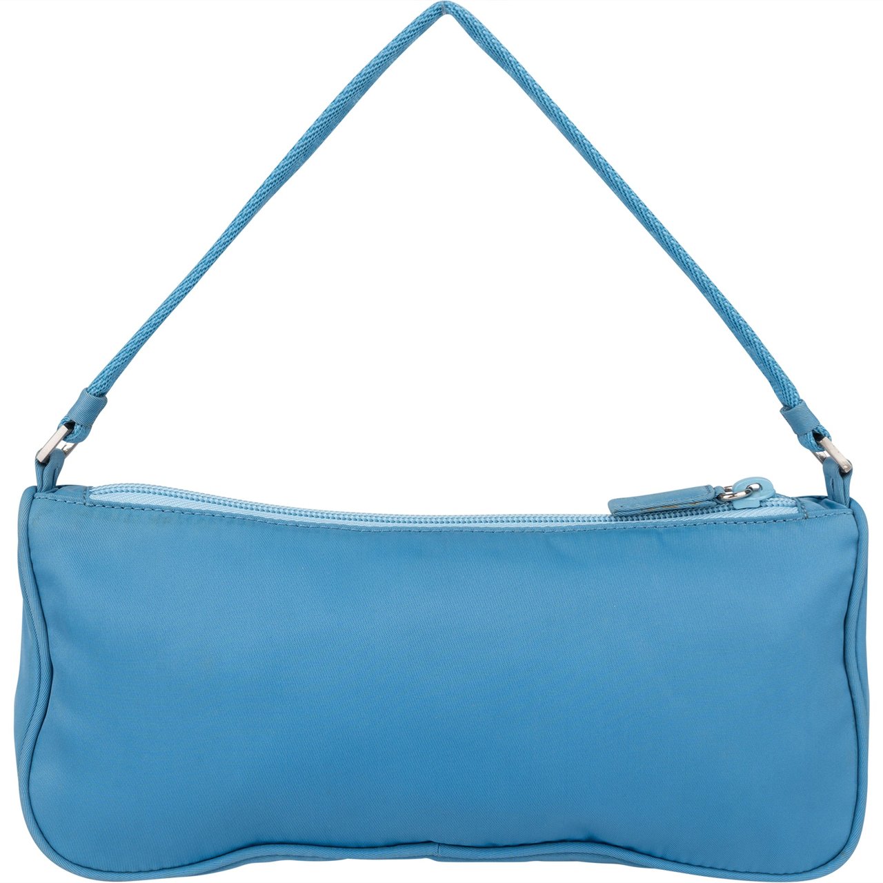 Prada Prada Blue Nylon Triangle Handbag Blauw