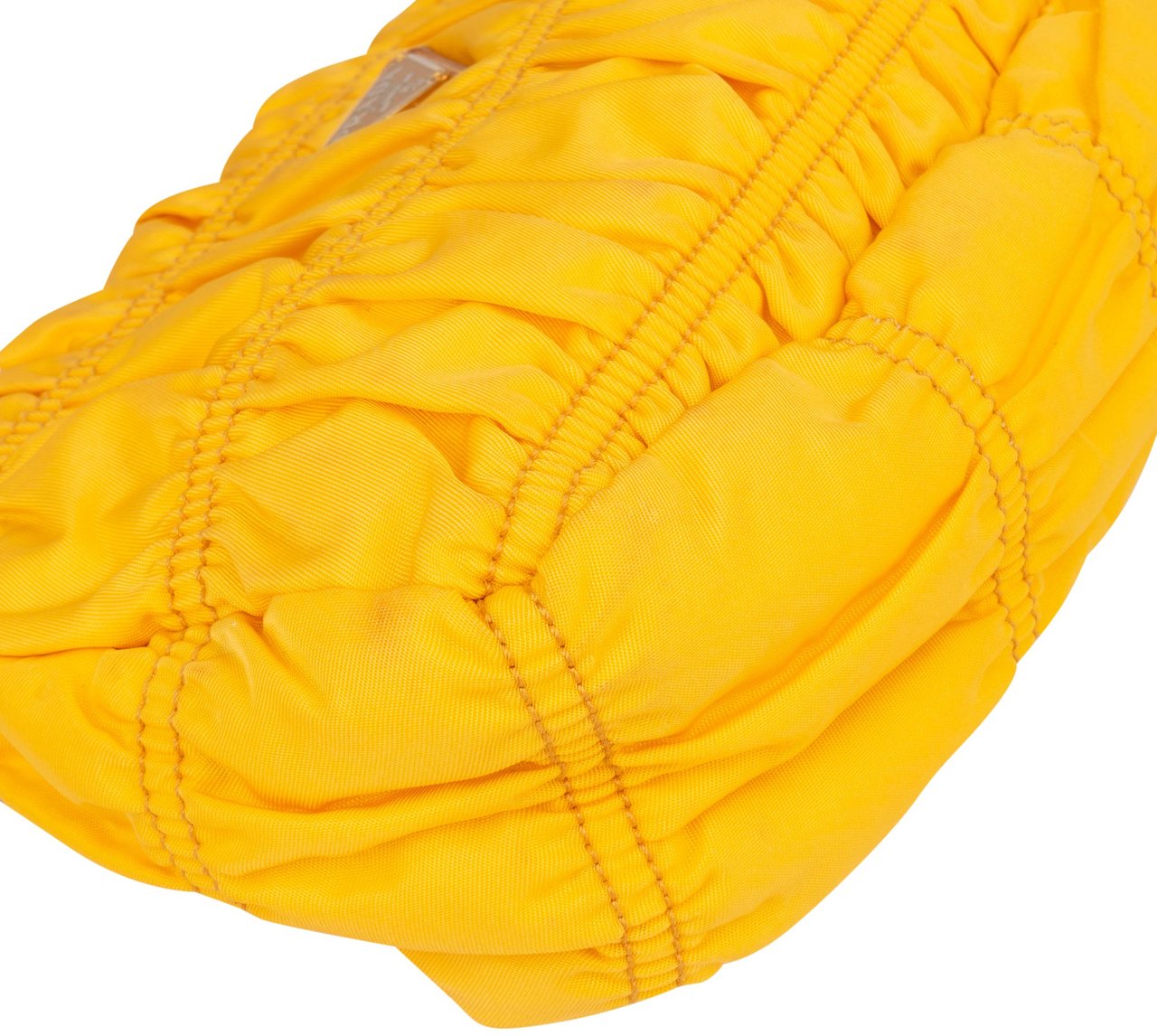 Prada Prada Yellow Nylon Triangle Handbag Geel
