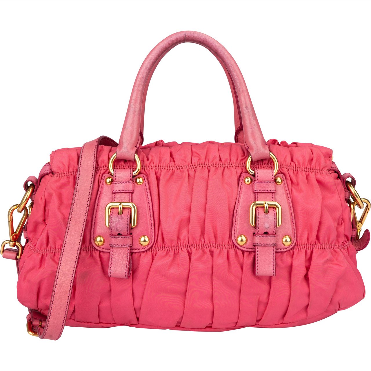 Prada Prada Pink Nylon City Handbag Roze