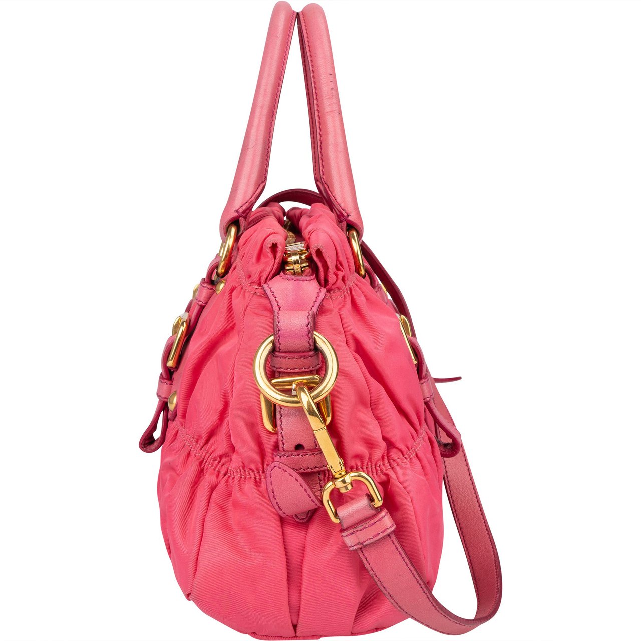 Prada Prada Pink Nylon City Handbag Roze
