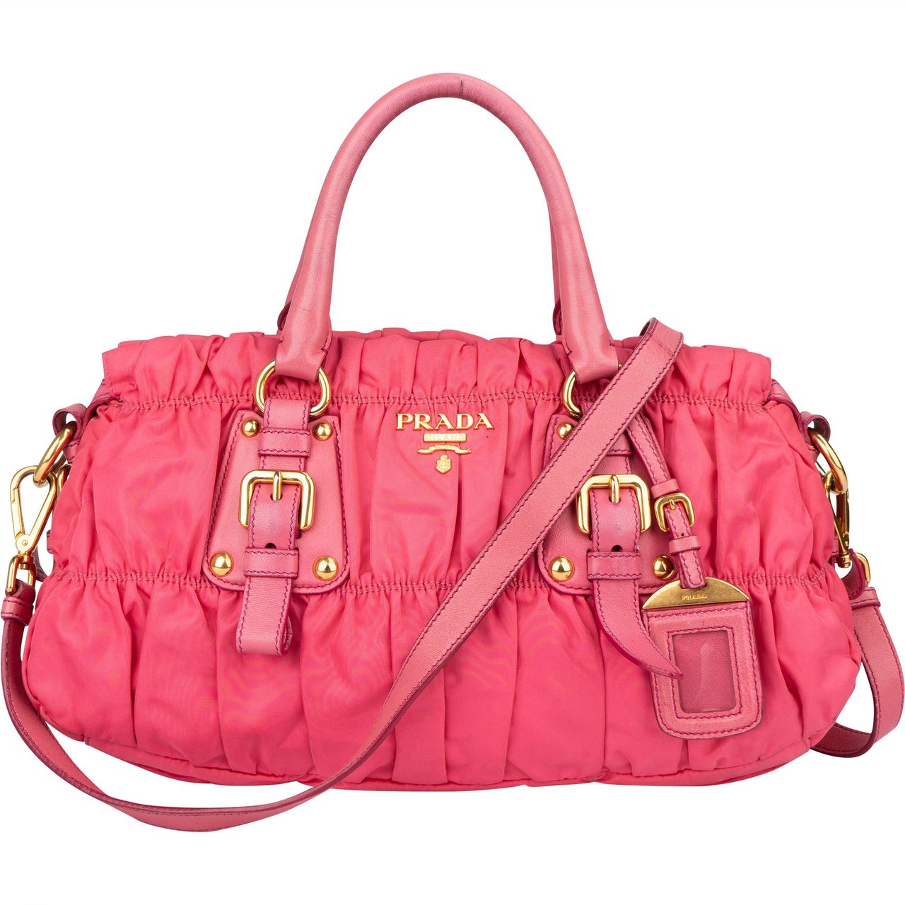 Prada Prada Pink Nylon City Handbag Roze