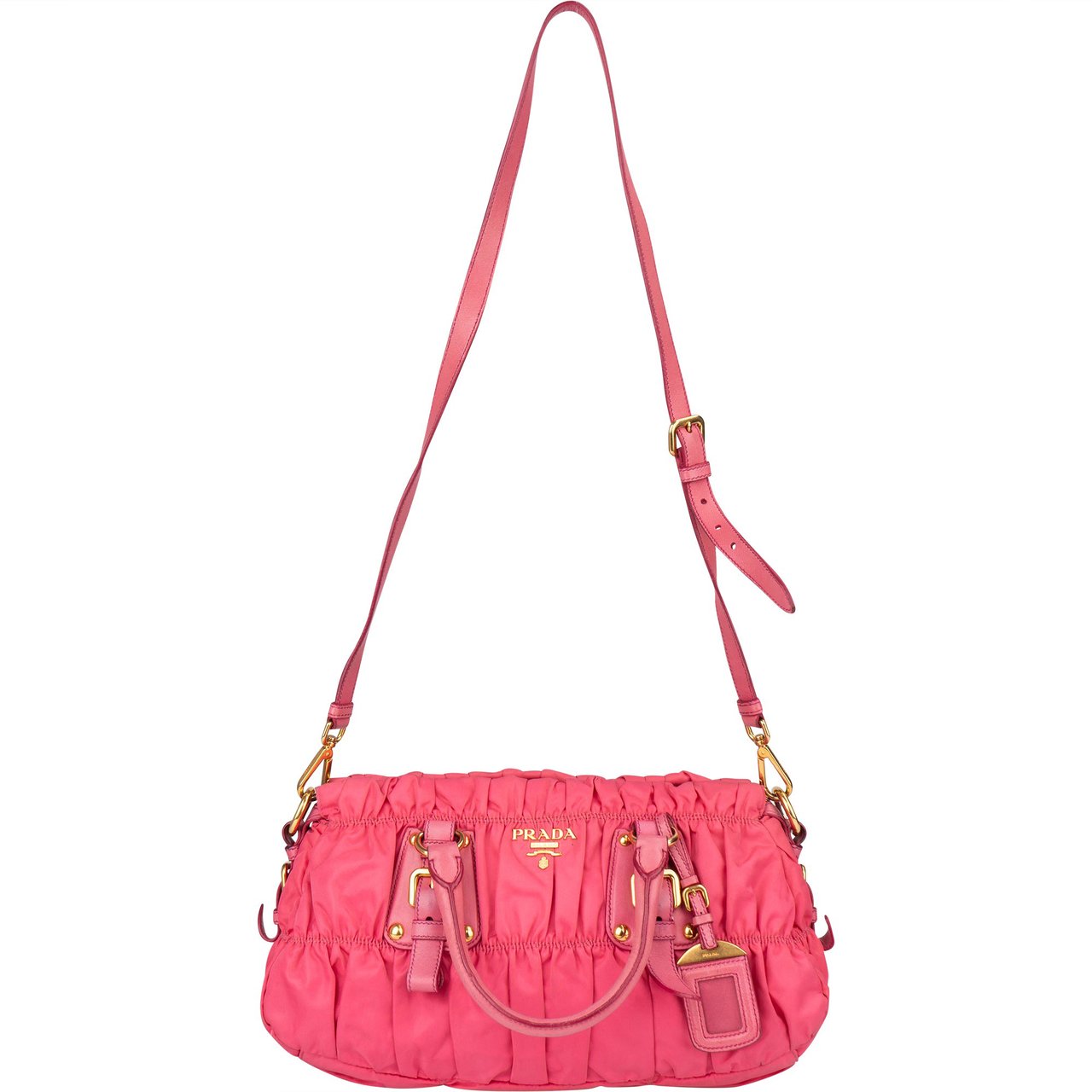 Prada Prada Pink Nylon City Handbag Roze