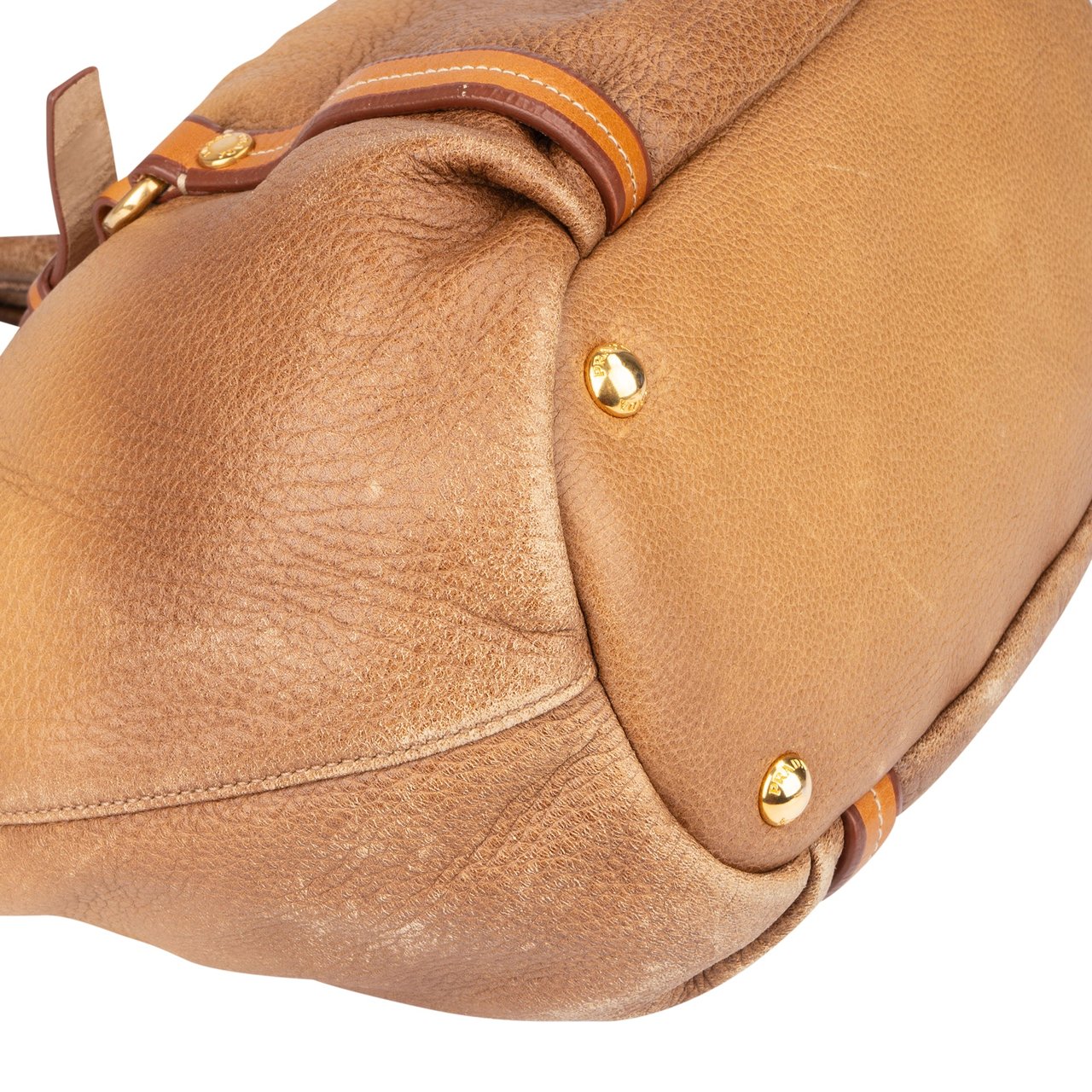 Prada Prada Calfskin Cervo Antik Handbag Bruin