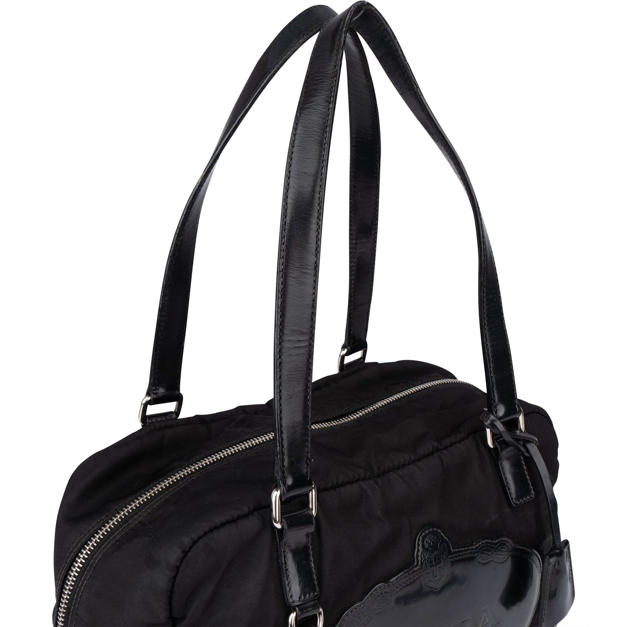 Prada Prada Black Nylon Milano Handbag Zwart