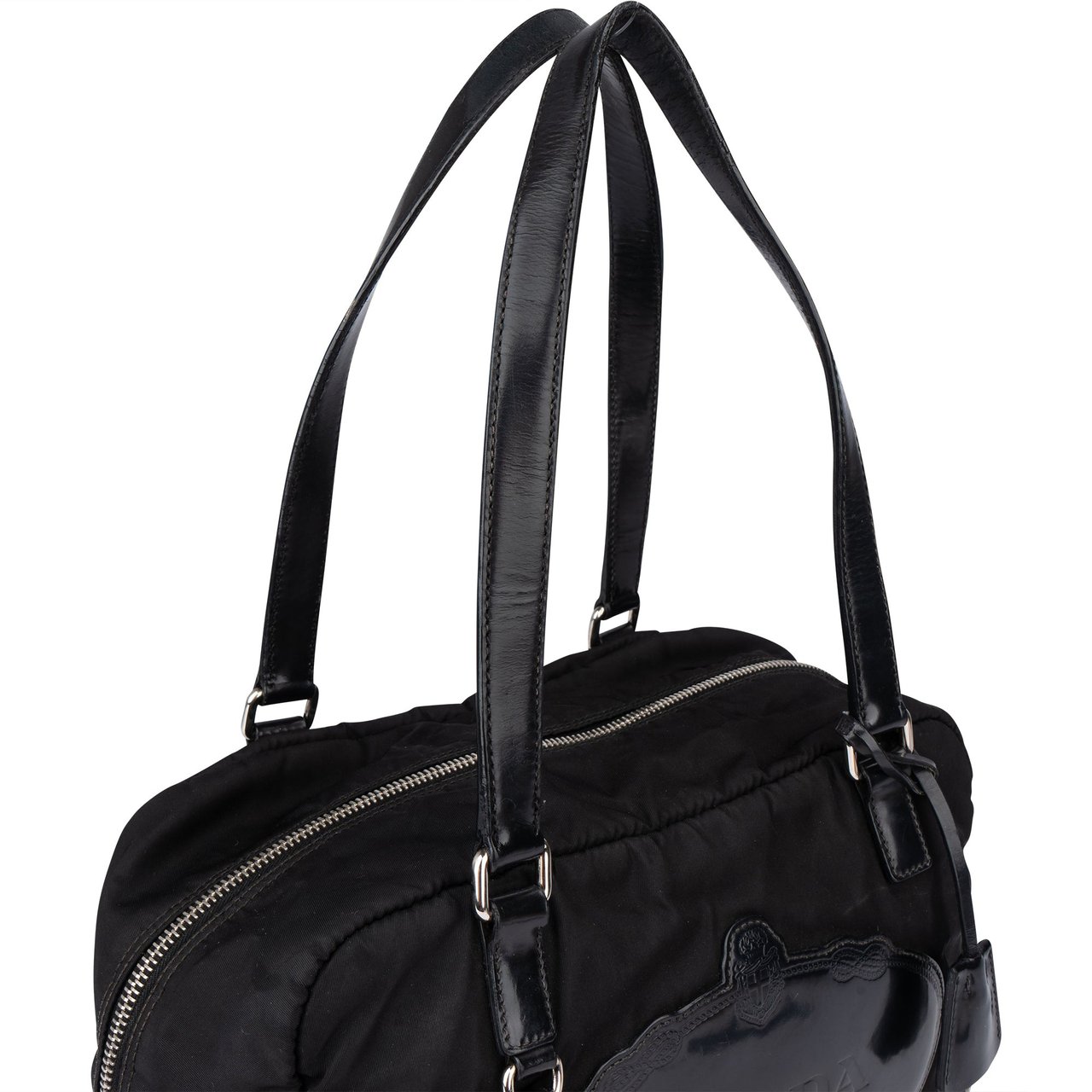 Prada Black Nylon Milano Handbag Zwart