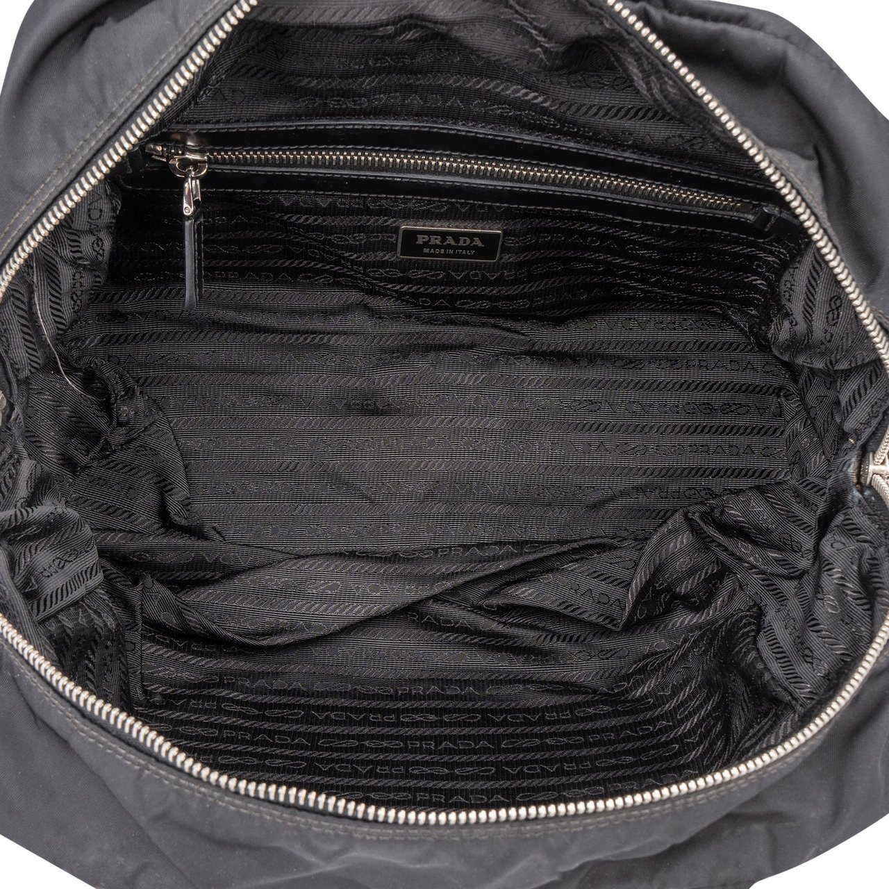 Prada Prada Black Nylon Milano Handbag Zwart