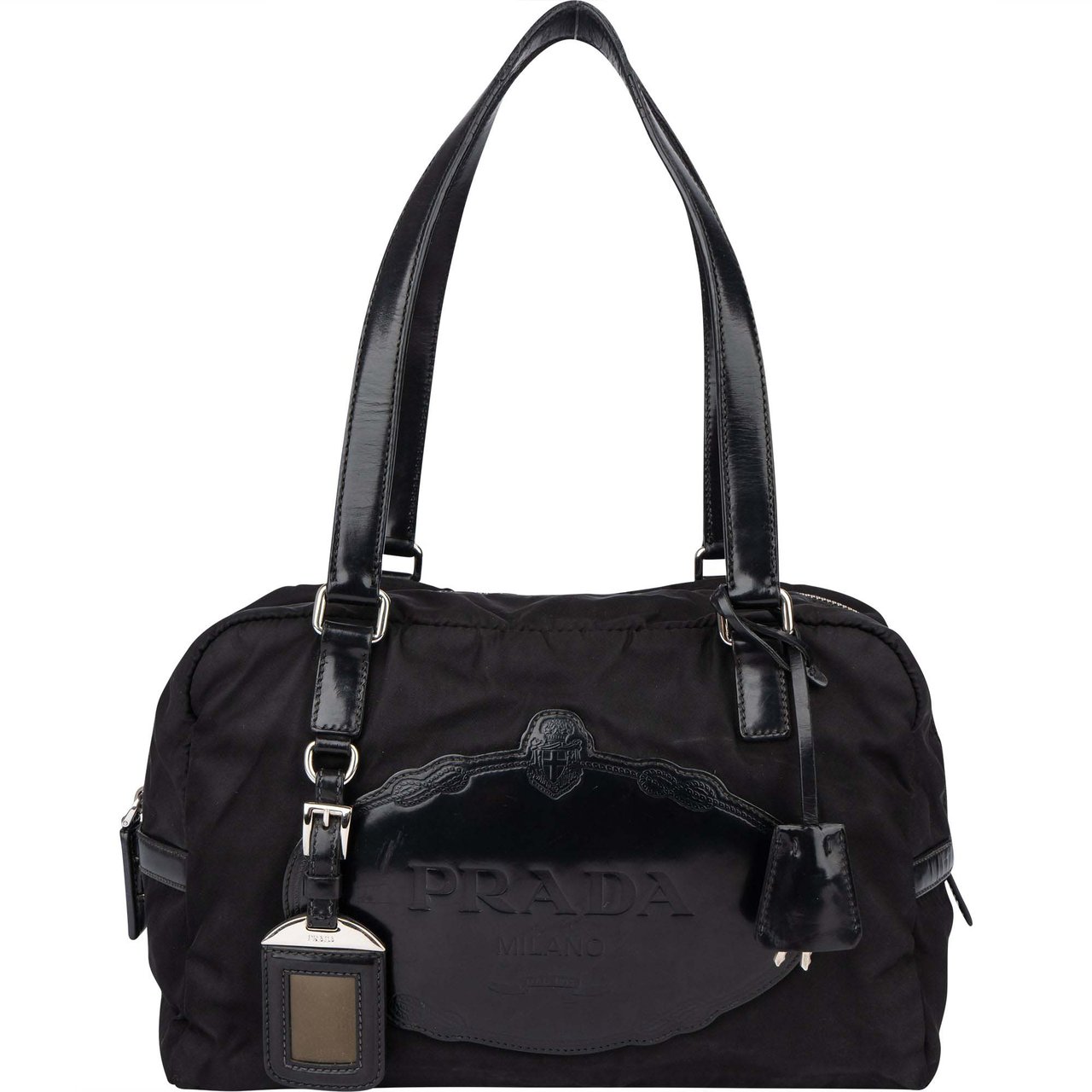 Prada Prada Black Nylon Milano Handbag Zwart