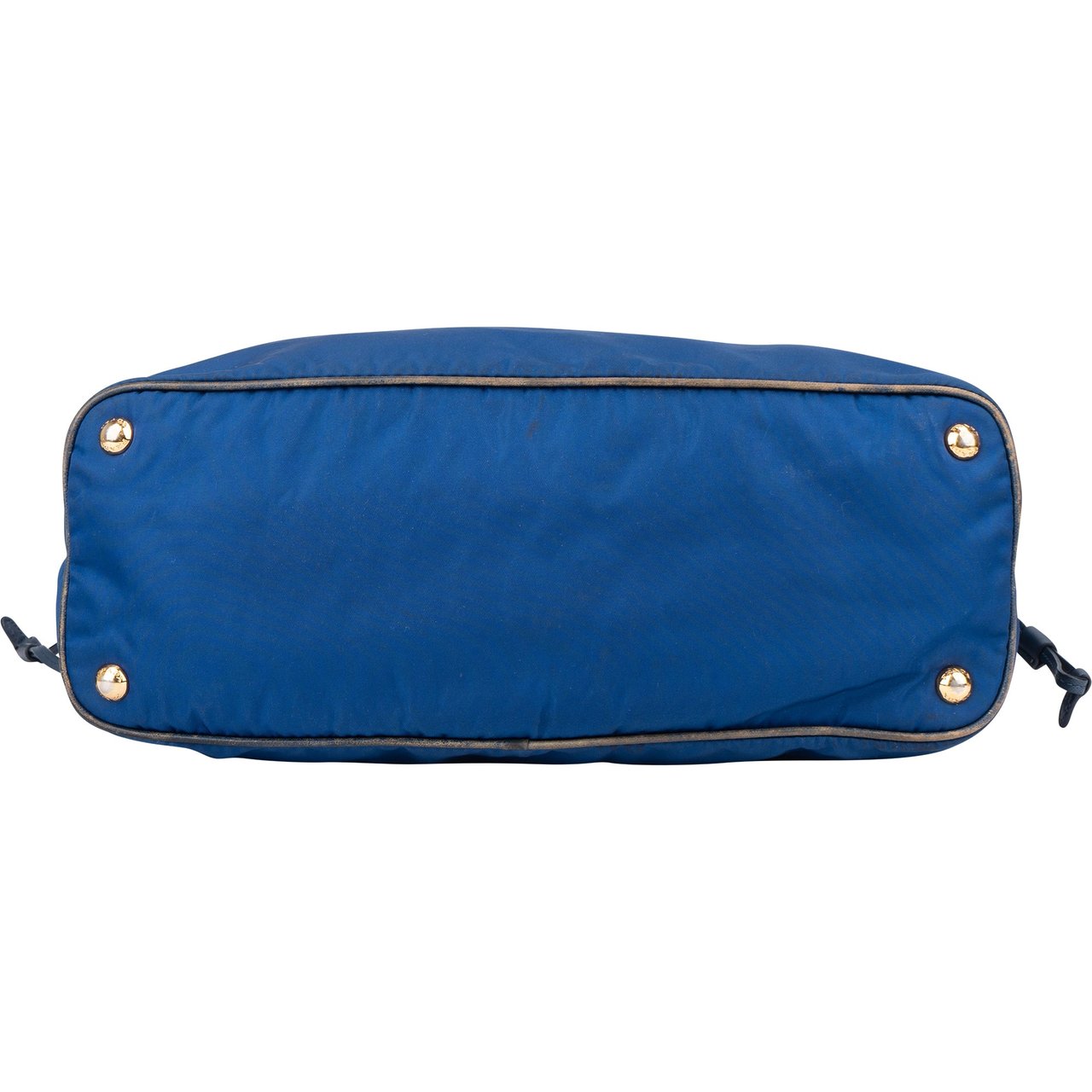 Prada Prada Blue Nylon Saffiano Leather Shopper Handbag Blauw
