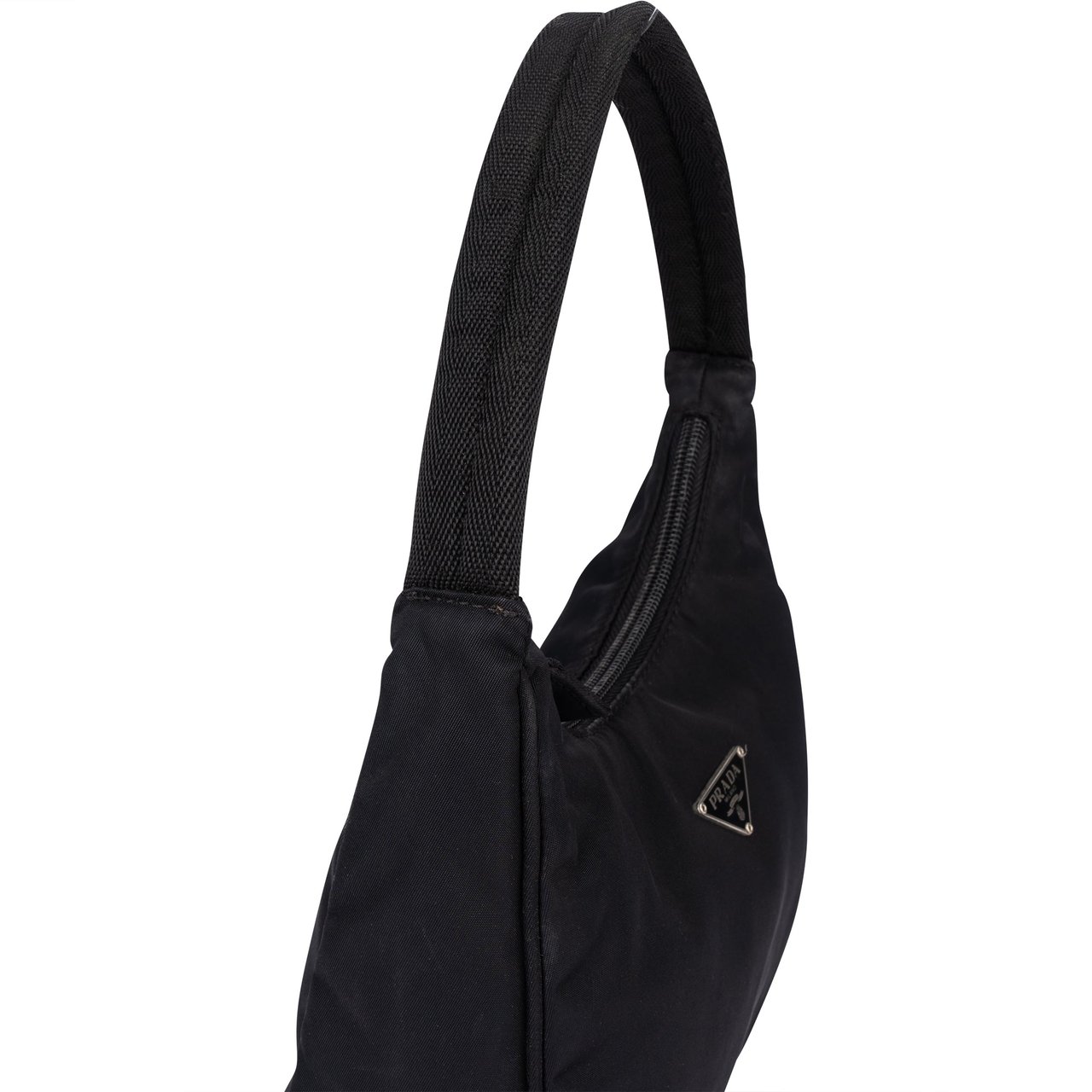Prada Prada Black Nylon Triangle Vintage Re-Editon Handbag Zwart