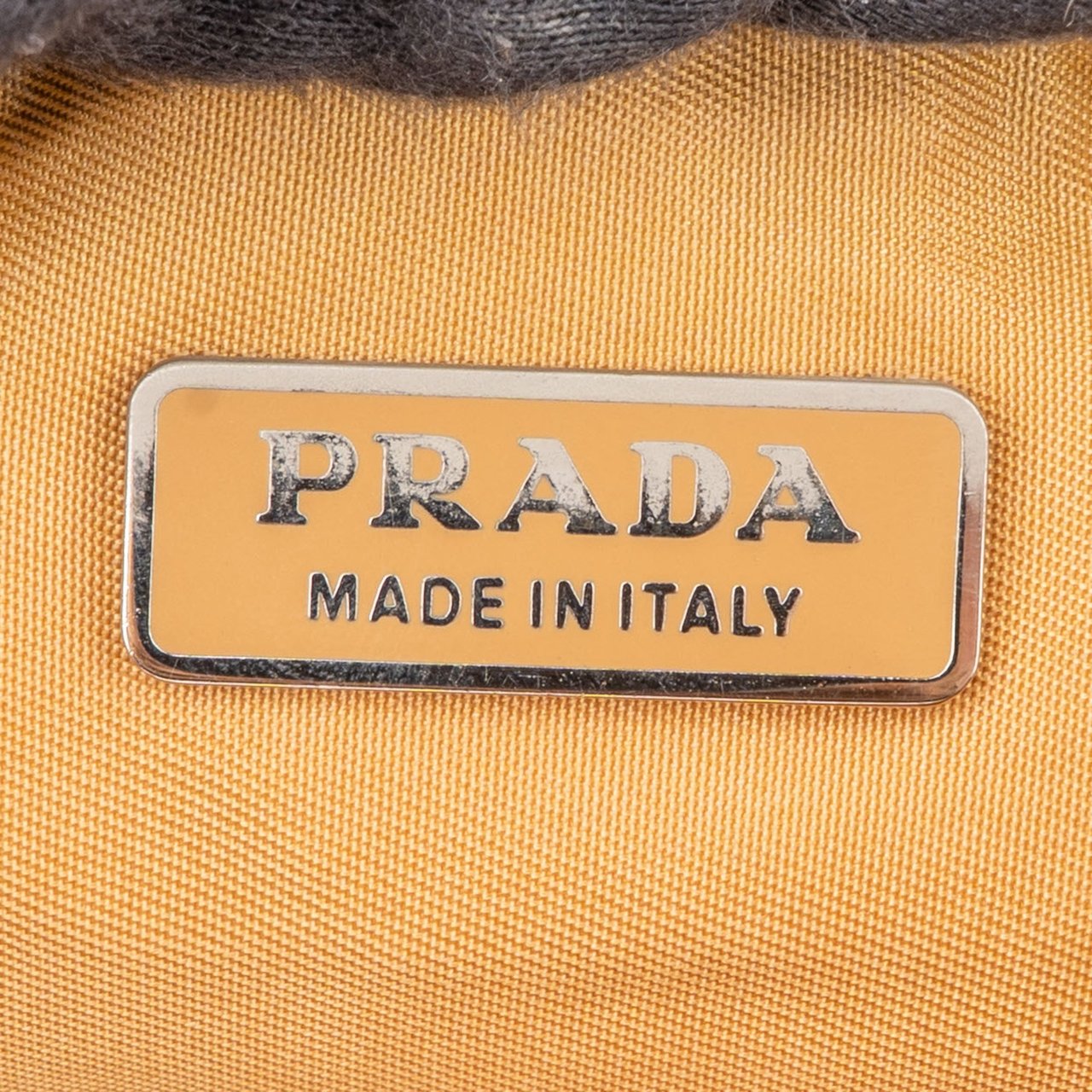 Prada Prada Nylon Triangle Handbag Geel