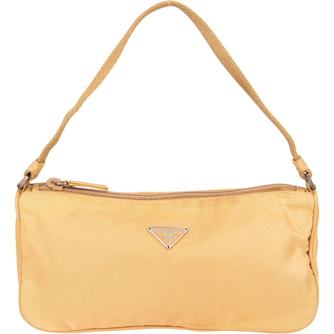 Prada Prada Nylon Triangle Handbag Geel