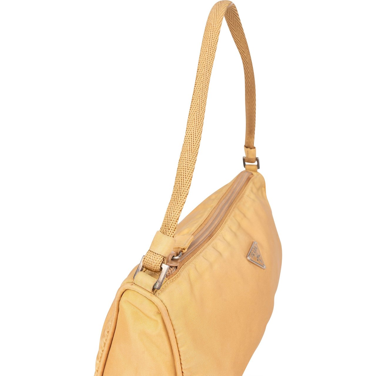 Prada Prada Nylon Triangle Handbag Geel