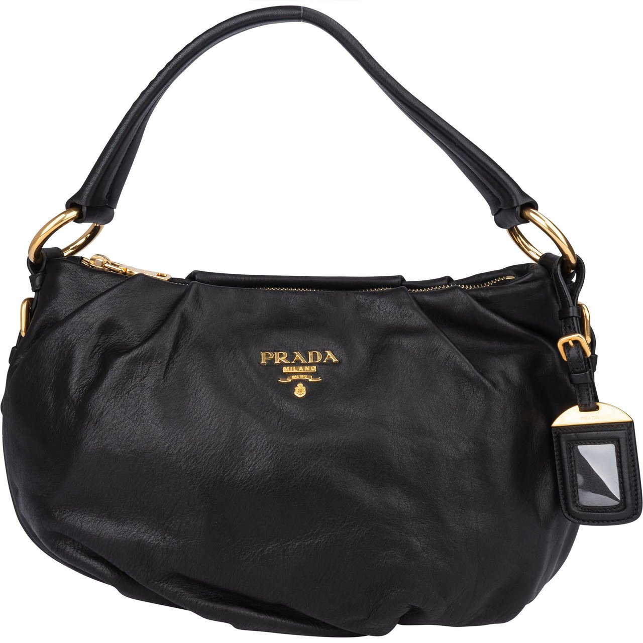 Prada Prada Classic Leather Handbag Zwart