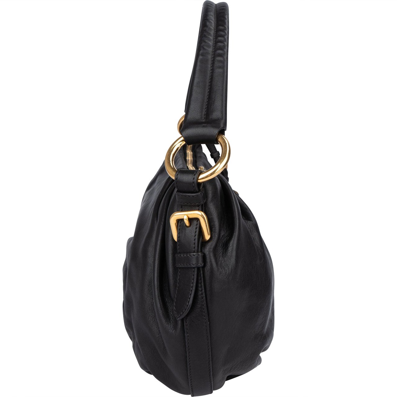 Prada Prada Classic Leather Handbag Zwart