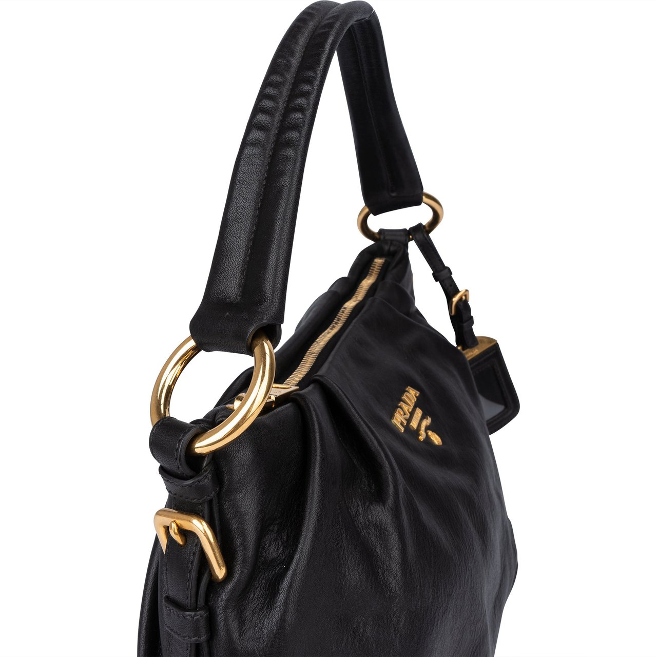 Prada Prada Classic Leather Handbag Zwart