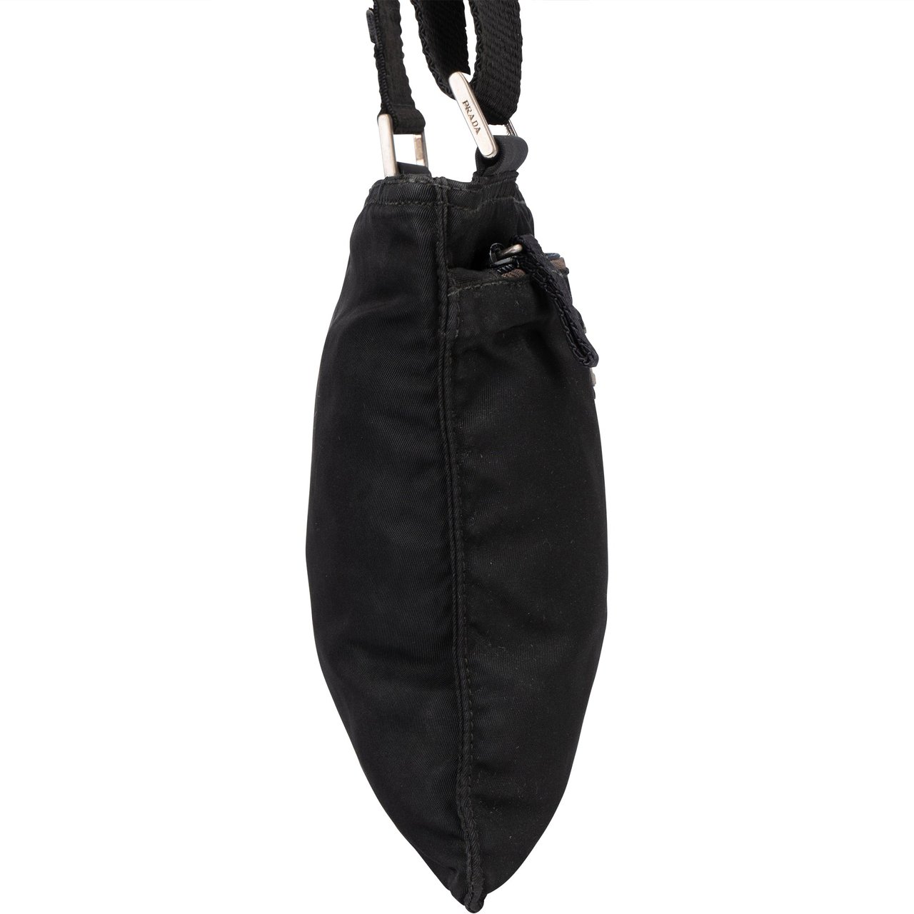 Prada Prada Black Nylon Triangle Crossbody Side Bag Zwart