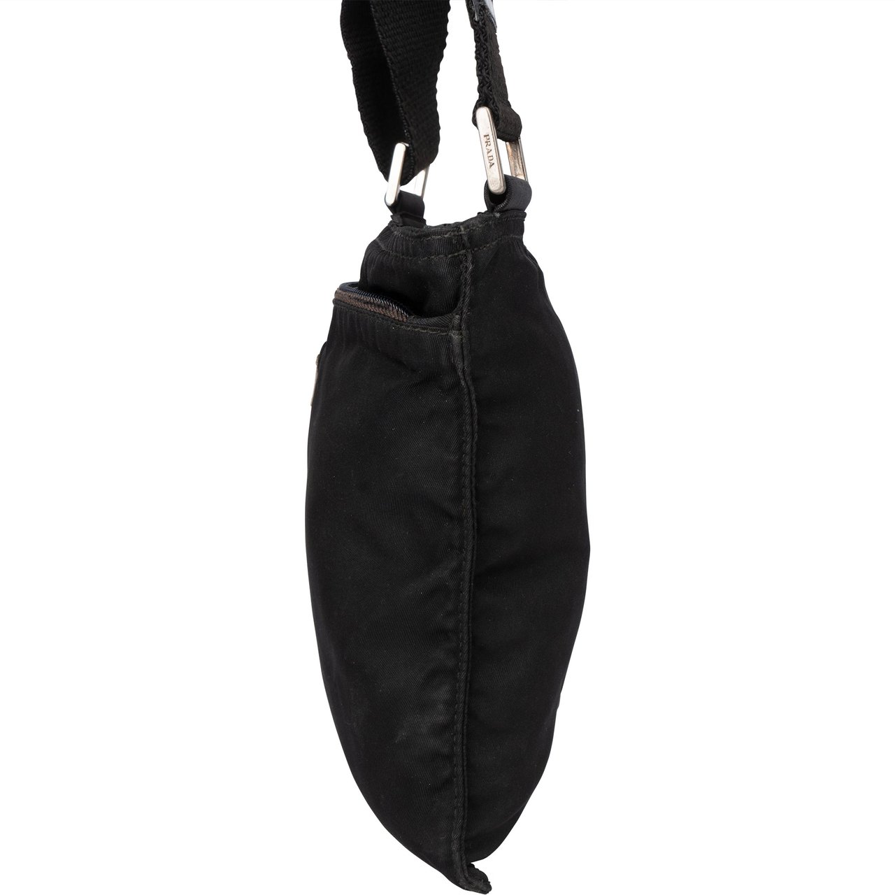Prada Prada Black Nylon Triangle Crossbody Side Bag Zwart