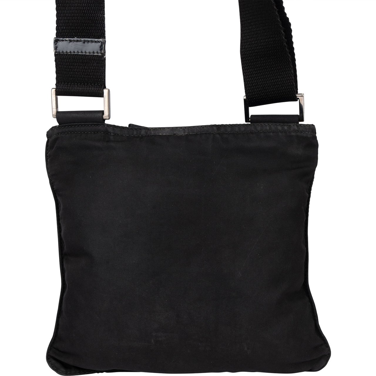 Prada Prada Black Nylon Triangle Crossbody Side Bag Zwart