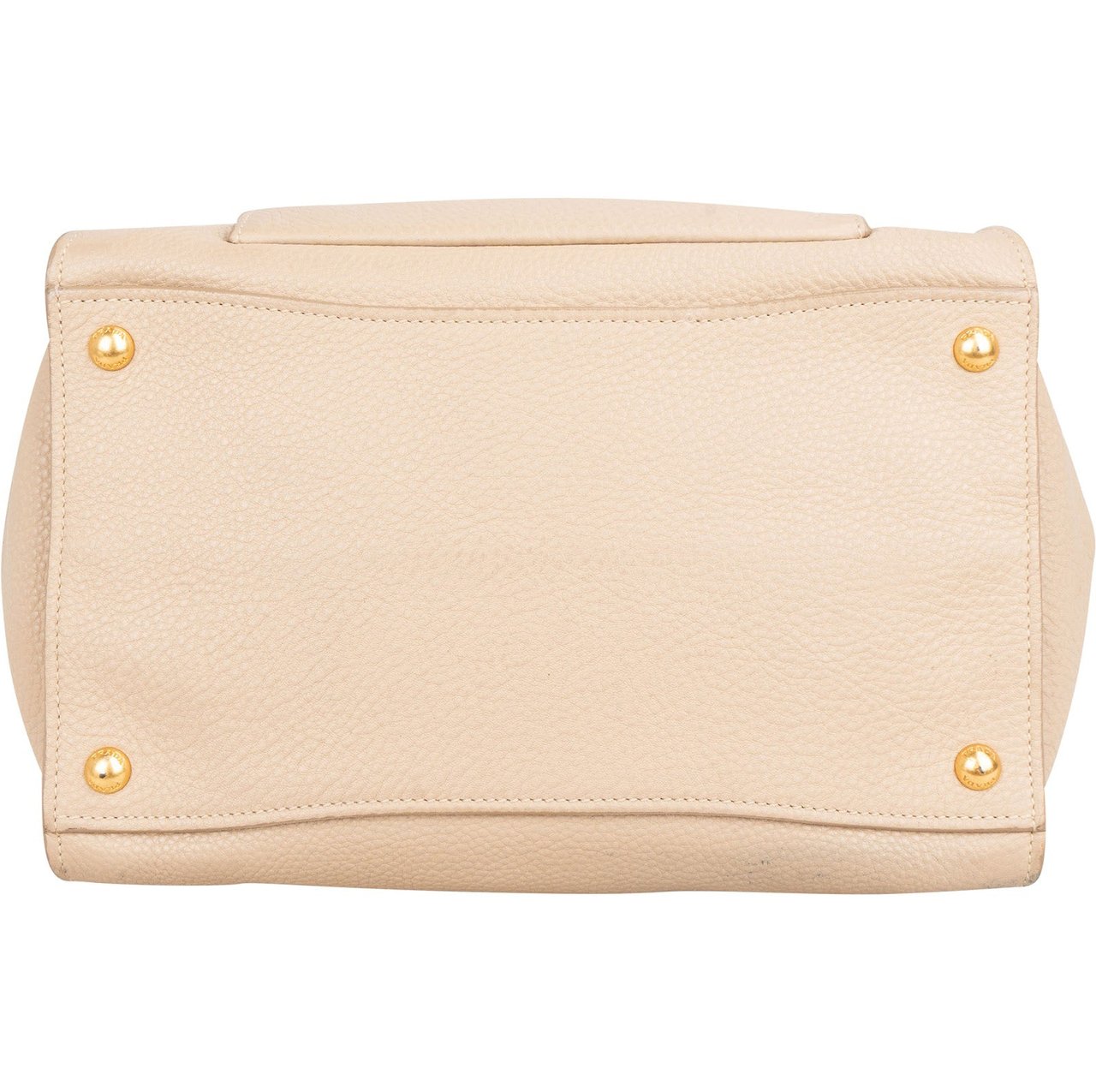 Prada Vitello Daino Leather Twin Pocket Luggage Shopper Handbag Beige