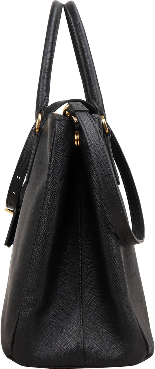 Prada Black Saffiano Leather Galleria Handbag Zwart