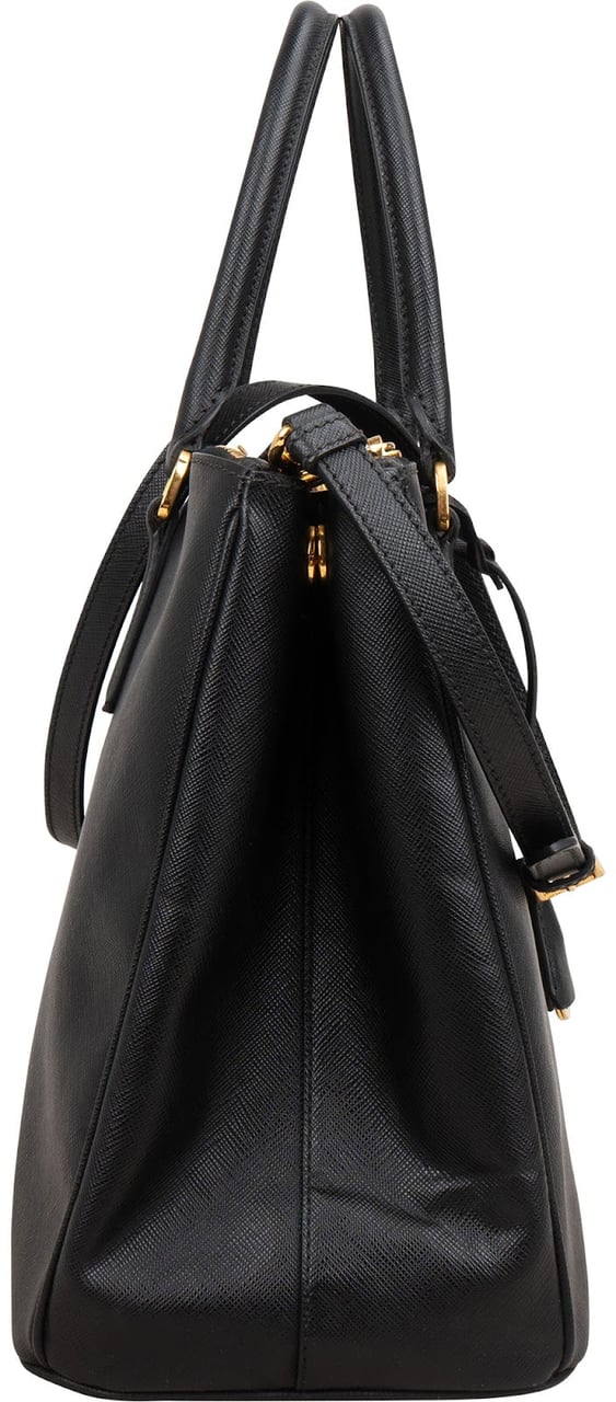 Prada Black Saffiano Leather Galleria Handbag Zwart