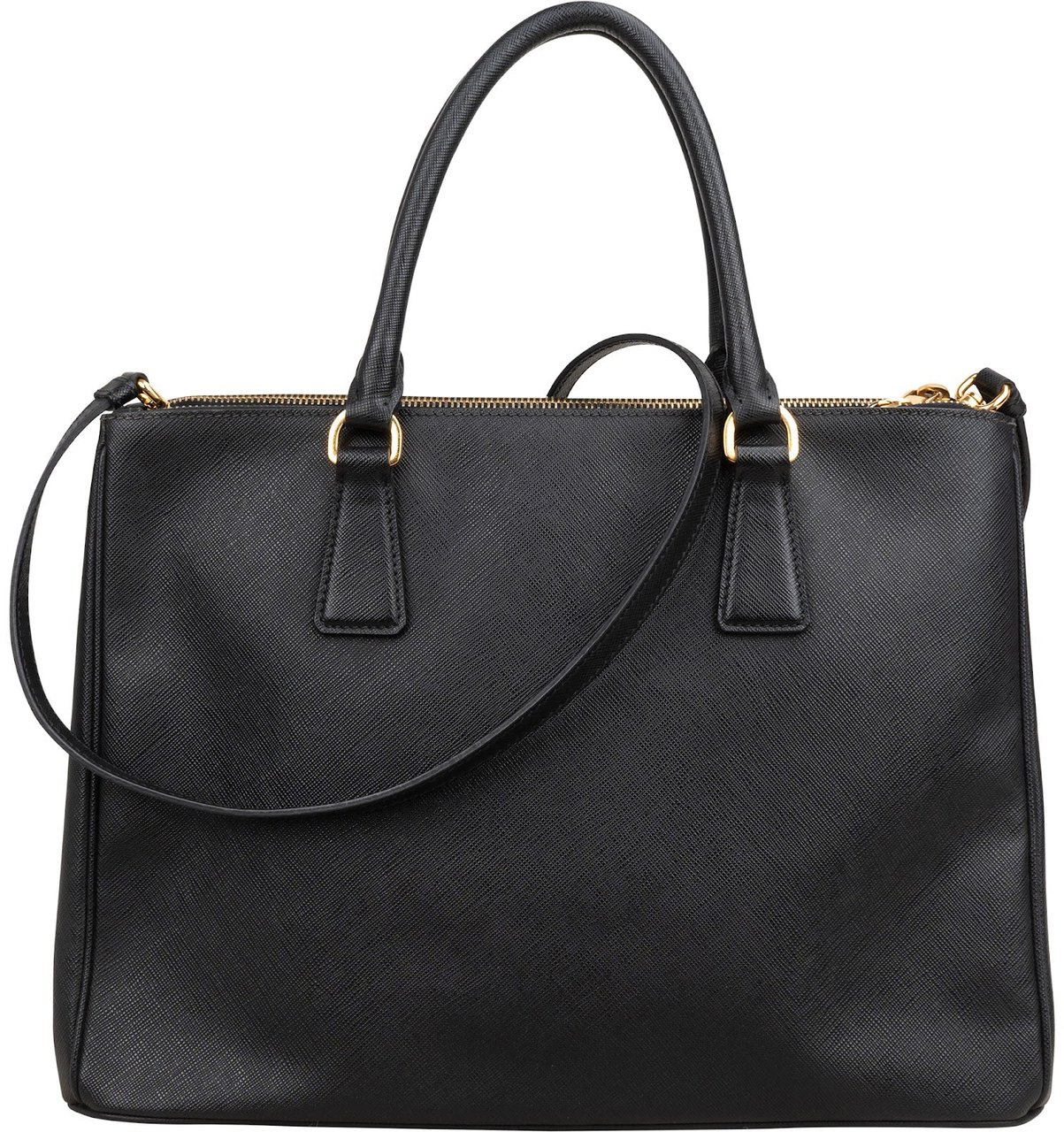 Prada Black Saffiano Leather Galleria Handbag Zwart