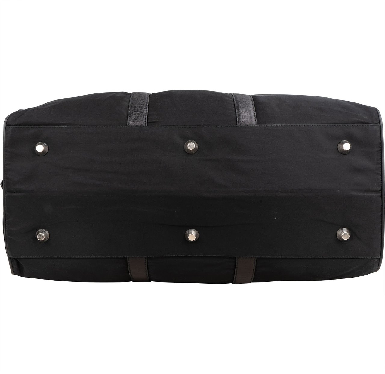 Prada Nylon Triangle Duffle Weekender 50 Travel Bag Zwart