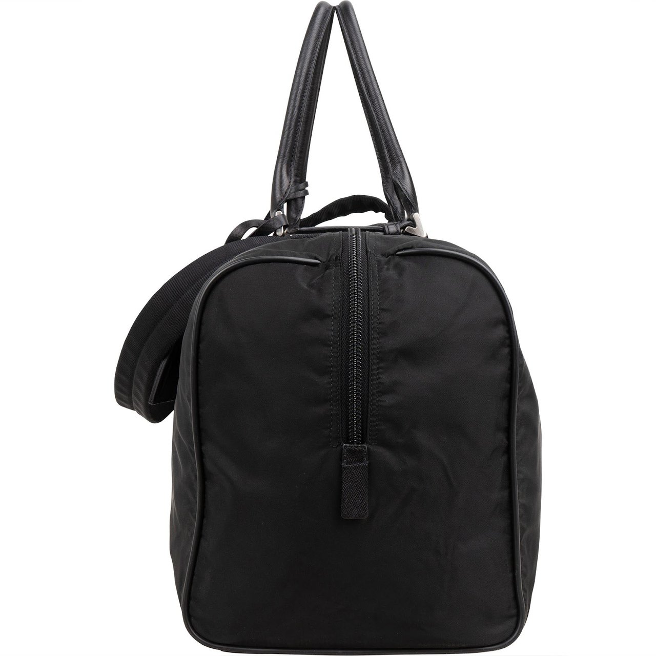 Prada Nylon Triangle Duffle Weekender 50 Travel Bag Zwart