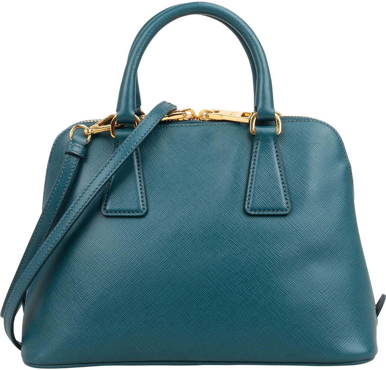 Prada Saffiano Leather Promende Handbag Blauw