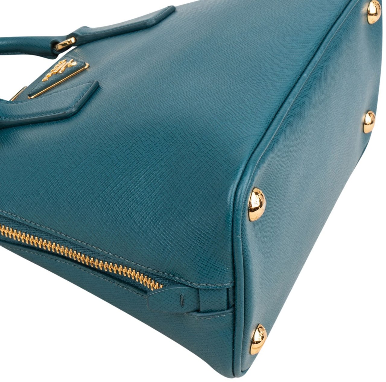 Prada Saffiano Leather Promende Handbag Blauw