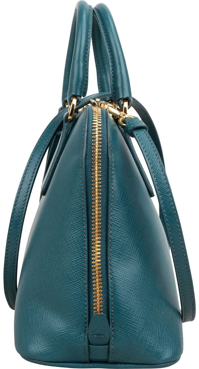 Prada Saffiano Leather Promende Handbag Blauw
