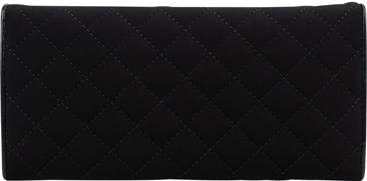 Prada Black Quilted Tessuto Triangle Wallet Zwart