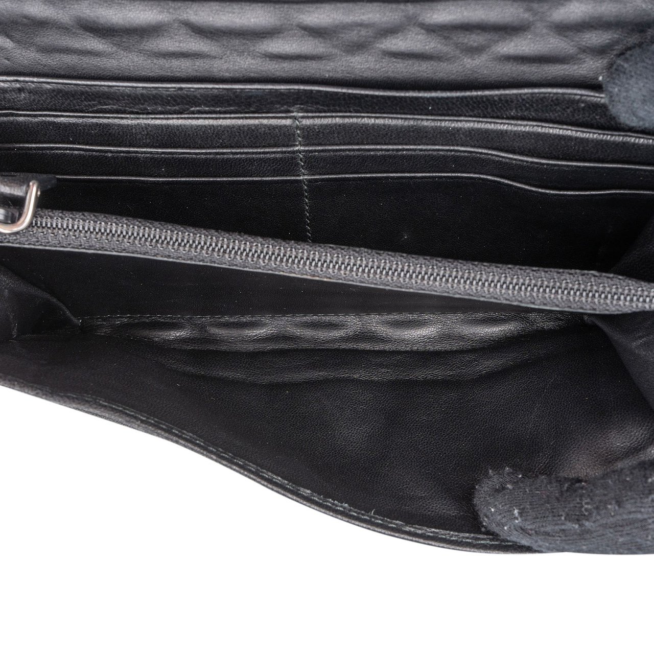 Prada Black Quilted Tessuto Triangle Wallet Zwart