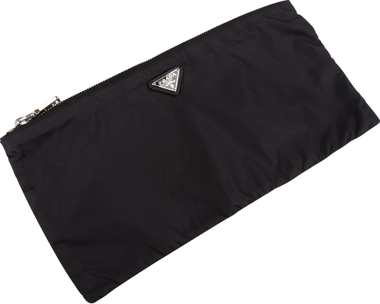 Prada Black Tessuto Triangle Pouch Zwart