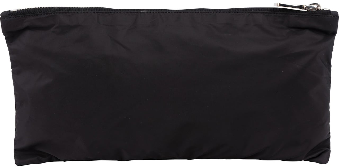 Prada Black Tessuto Triangle Pouch Zwart