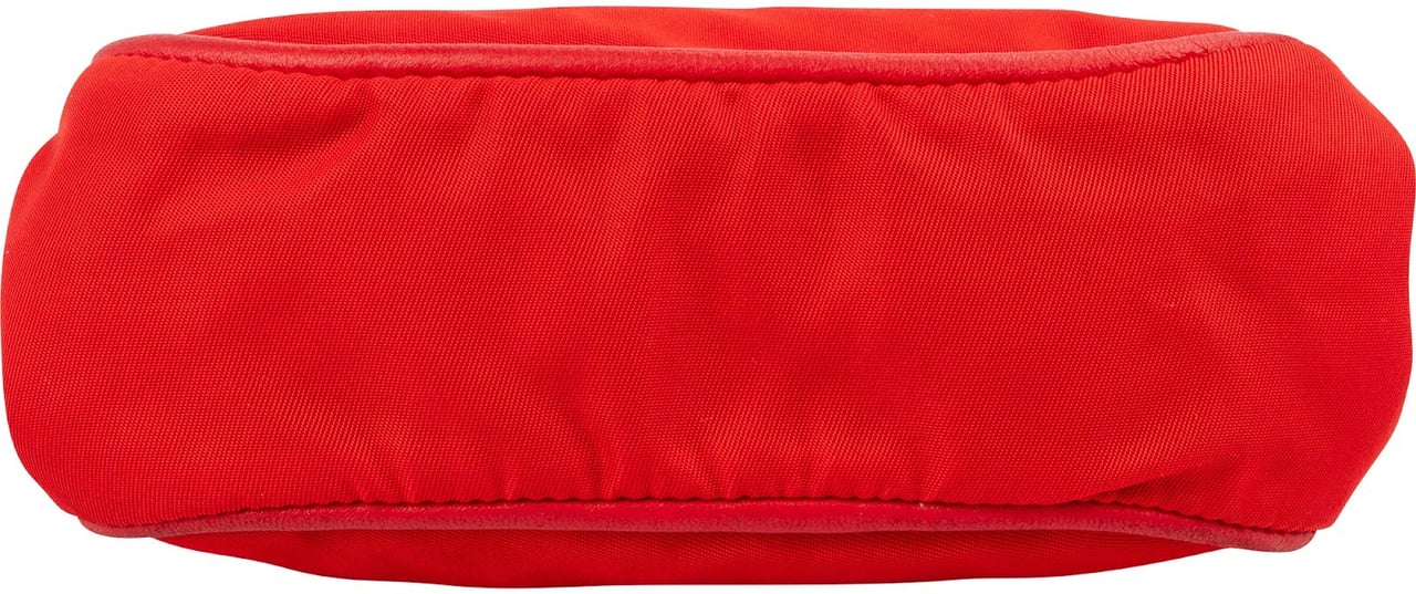 Prada Red Tessuto Triangel Kiss-Lock Coin Wallet Rood