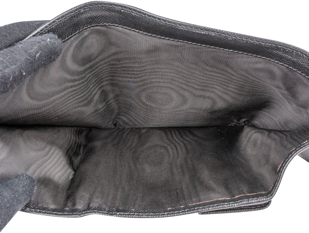 Prada Black Saffiano Bifold Wallet Zwart