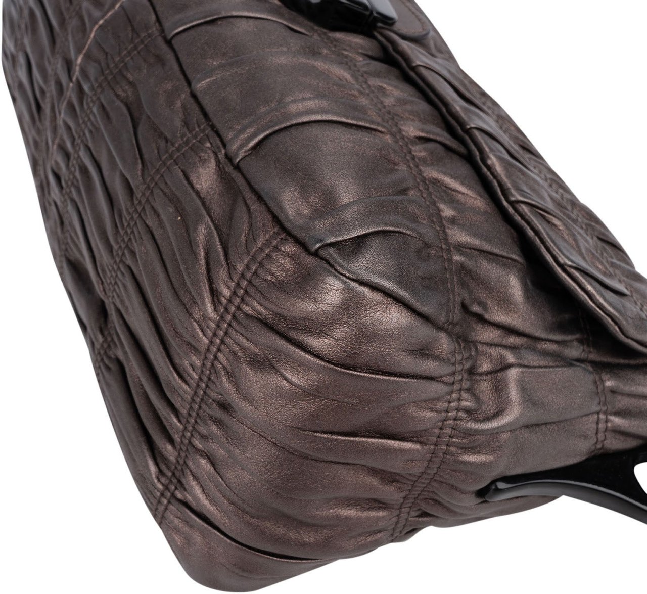 Prada Nappa Gaufre Leather Chain Bag Shoulder Bag Bruin