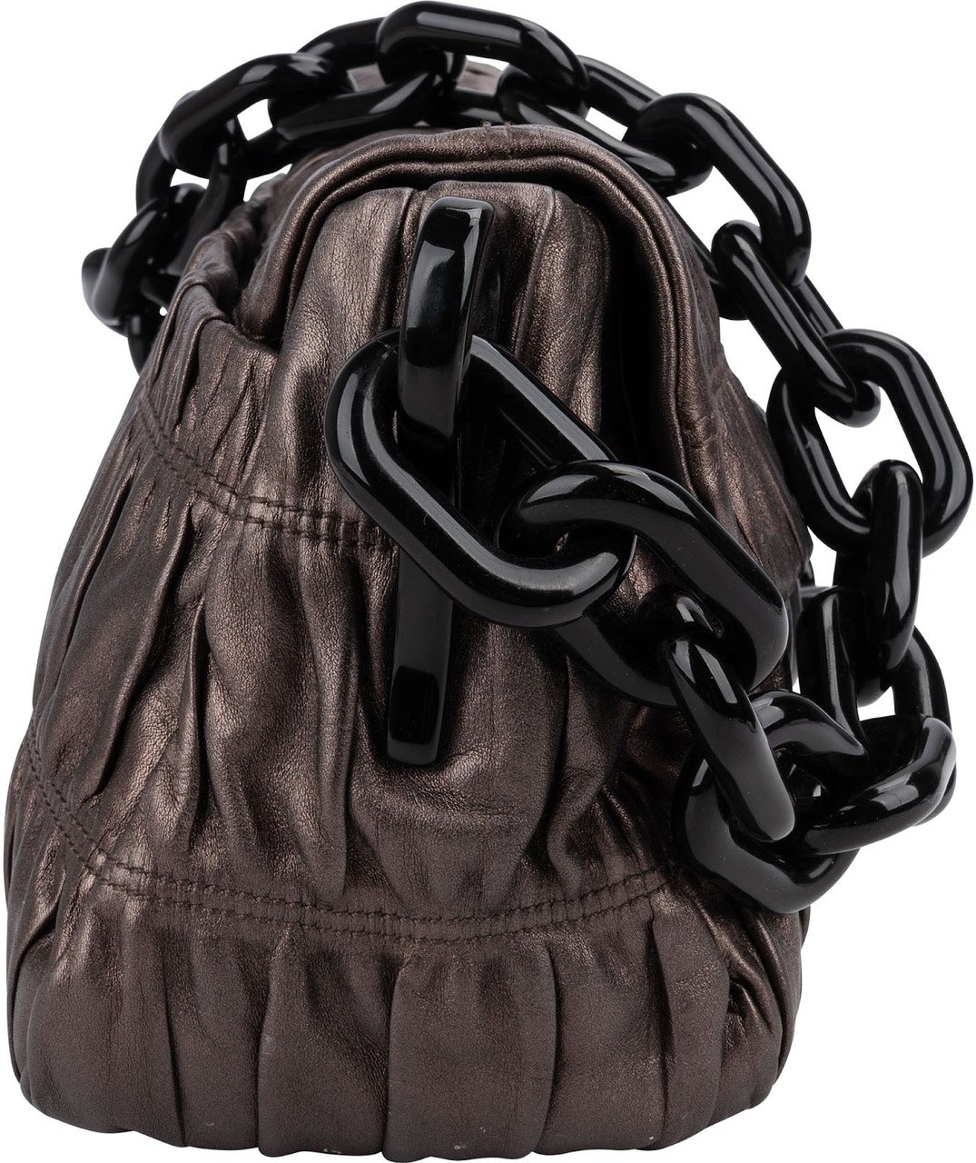 Prada Nappa Gaufre Leather Chain Bag Shoulder Bag Bruin