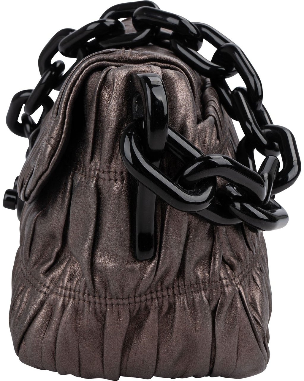 Prada Nappa Gaufre Leather Chain Bag Shoulder Bag Bruin