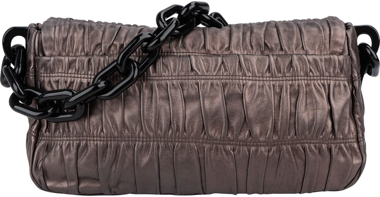 Prada Nappa Gaufre Leather Chain Bag Shoulder Bag Bruin