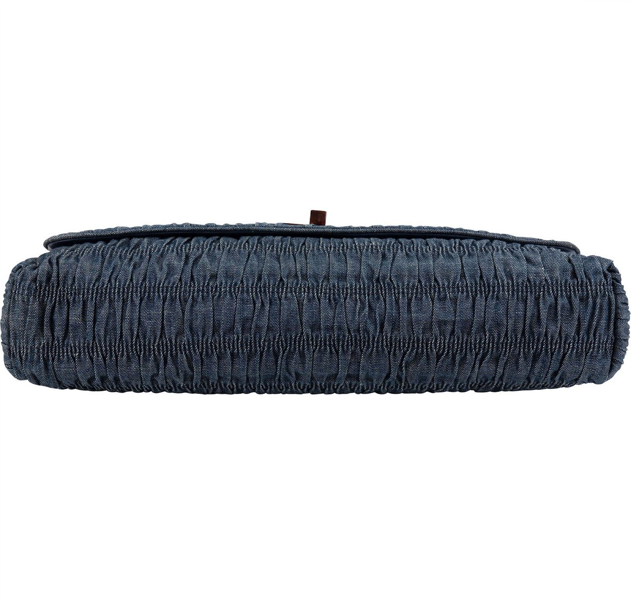 Prada Denim Gauffre Jumbo Clutch Bag Blauw