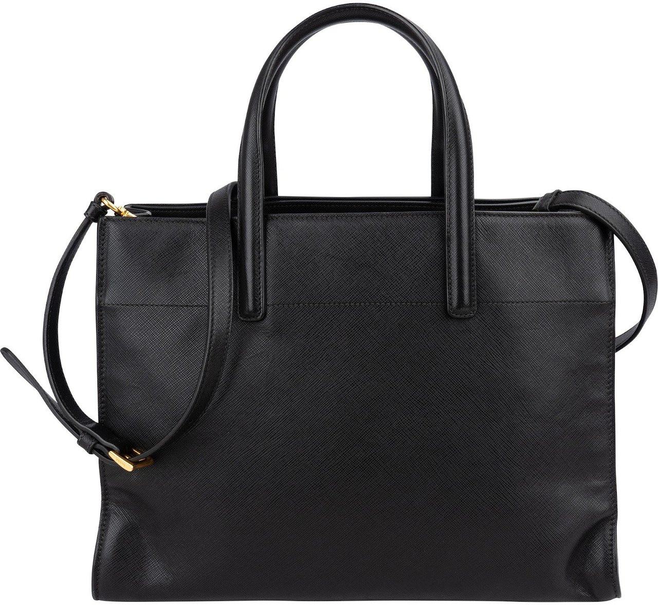 Prada Black Saffiano Leather Galleria Tote Handbag Zwart