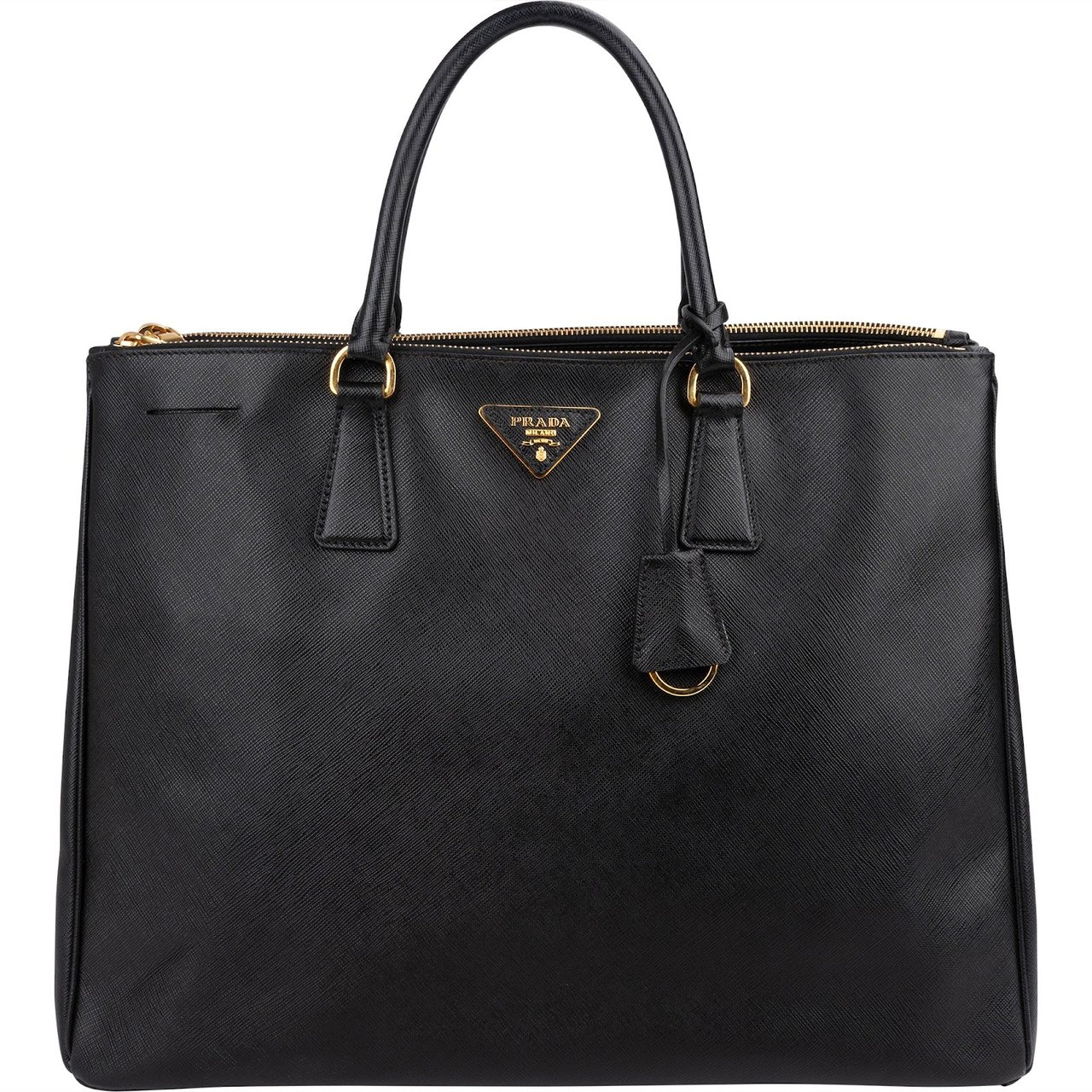 Prada Black Saffiano Leather Galleria Handbag Zwart