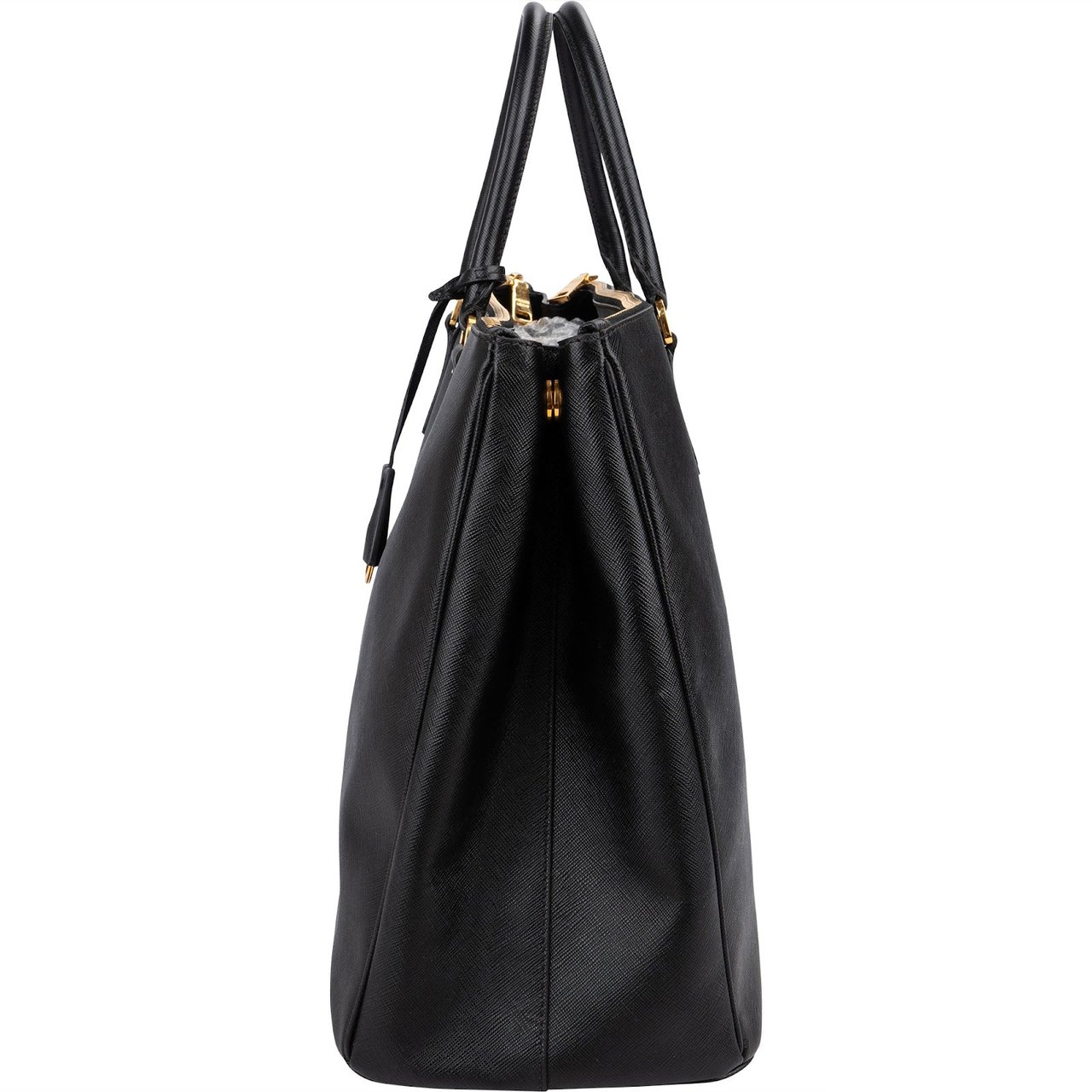 Prada Black Saffiano Leather Galleria Handbag Zwart