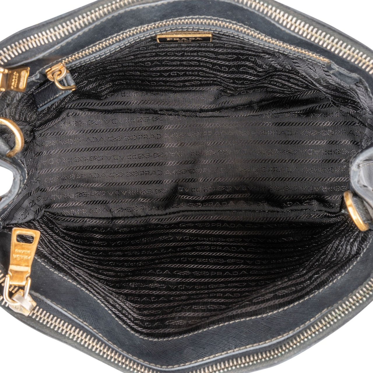 Prada Black Saffiano Leather Galleria Handbag Zwart
