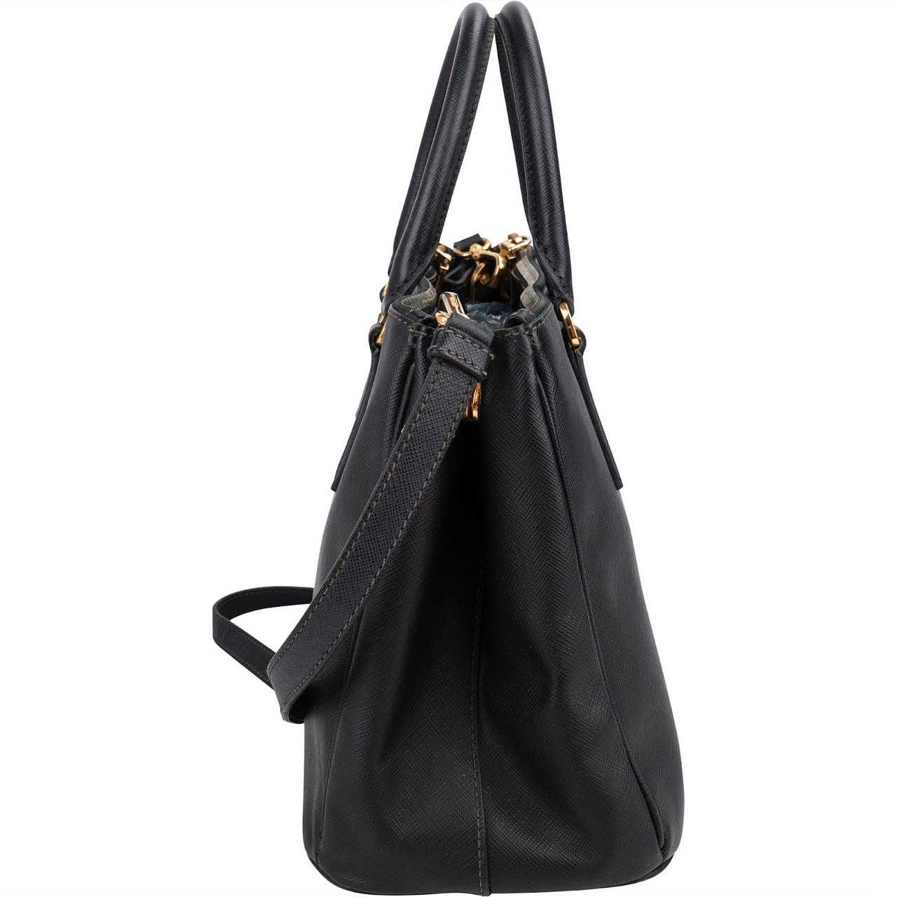 Prada Black Saffiano Leather Galleria Handbag Zwart